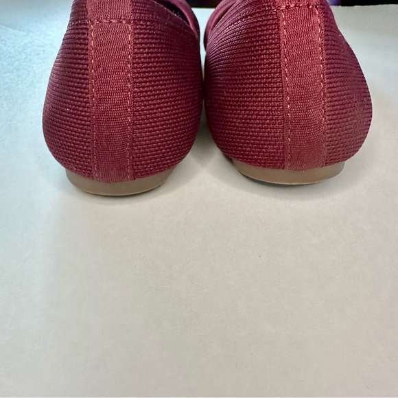 CYNTHIA ROWLEY Pointed Toe Knit Chelsea Slip In Burgundy Ballet Flat 9M - Picture 9 of 11
